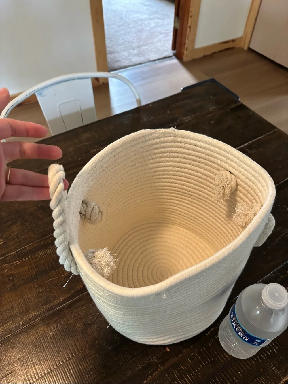 Natural Cream Rope Storage Basket with Handles